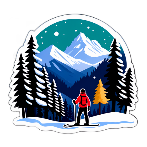 Winterlandschaft mit Skifahrer