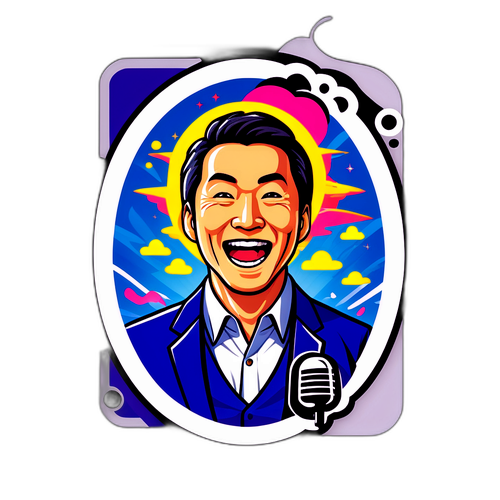 エネルギッシュで親しみやすい姿のステッカー