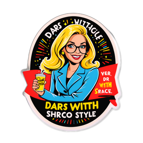 Humorvoller Aufkleber von Fallon Sherrock: 'Darts mit Stil!'