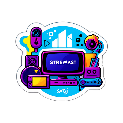 Teknikinspirerad sticker med Streameast-logga