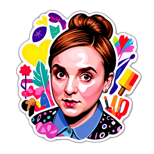 Moderne kunstneriske klistremerker av Lena Dunham