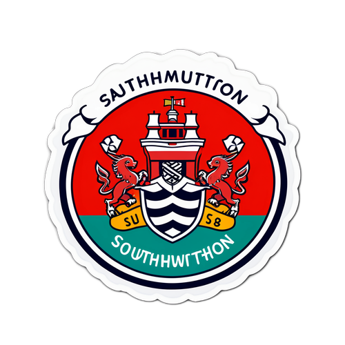 สติ๊กเกอร์สไตล์น่ารักที่แสดงสีประจำทีมเซาแธมป์ตัน