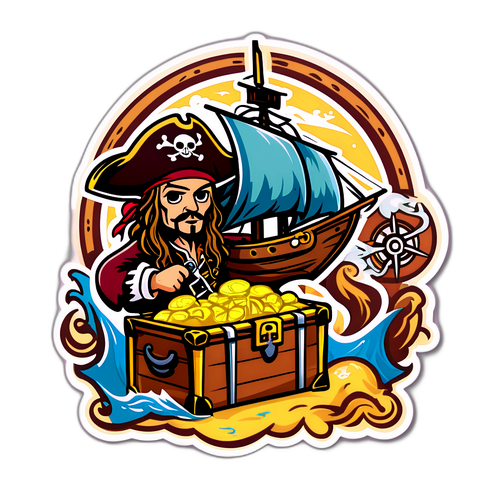 Avontuurlijke Piratenthema Sticker