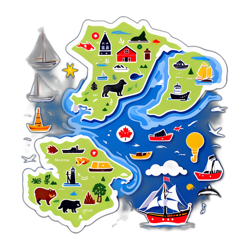 Nova Scotia-kart med ikoner