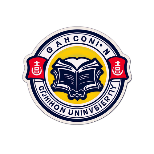 가천대학교의 장학금과 연구를 상징하는 스티커