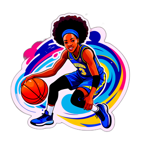 Energetic Basketball Player Sticker