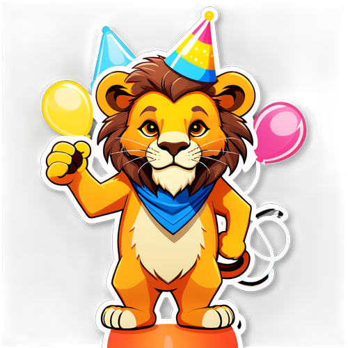 Un lindo león con gorra de papá