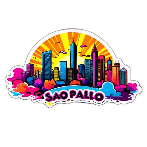 Illustration panoramique de la skyline de São Paulo