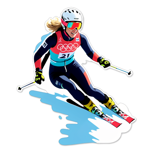 Autocollant de ski de Mikaela Shiffrin