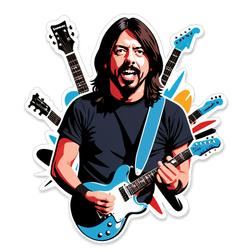 Dave Grohl: A Rock Legend Surrounded by Guitars – Join the Musical Revolution!