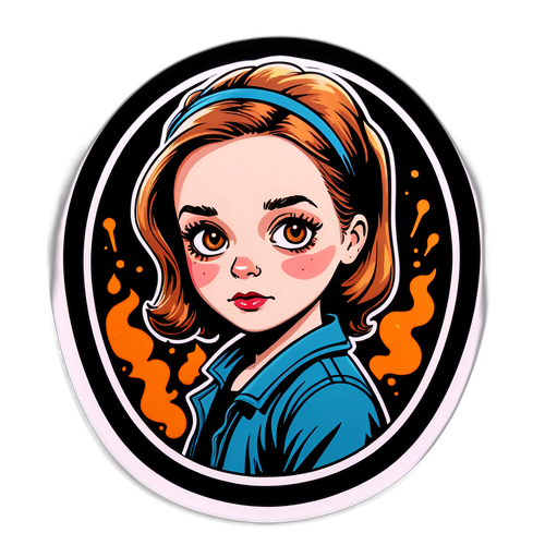 Desenho de Lucy Letby com elementos sombrios