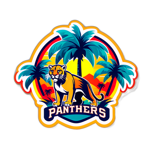 Florida Panthers Logo med Tropiske Elementer