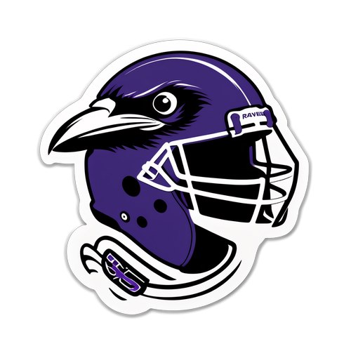 Fierce Raven Football Helmet Sticker