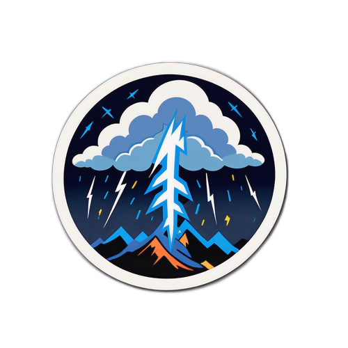 Hình dán bão tố với hình ảnh sấm sét và động đất