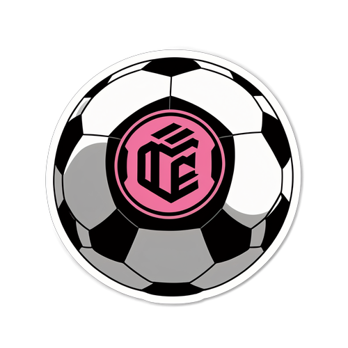 Adesivo a tema calcio con loghi di Inter Miami e Columbus Crew
