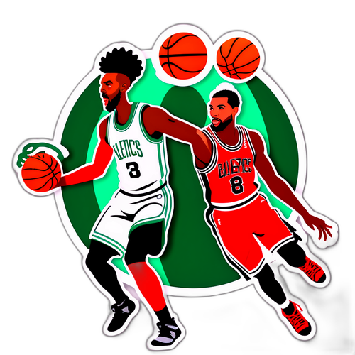 Adesivo Giocoso con Elementi dei Trail Blazers e Celtics