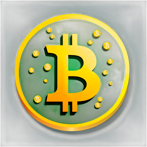 Bitcoin Aufkleber mit goldener Bitcoin-Symbolik