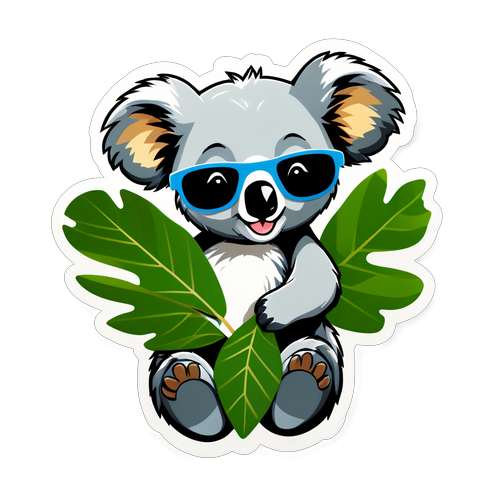 Meet the Trendiest Koala: A Must-Have Sticker that's Too Cute to Miss!