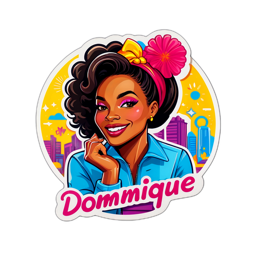 Diseño de un sticker que celebra a Dominique