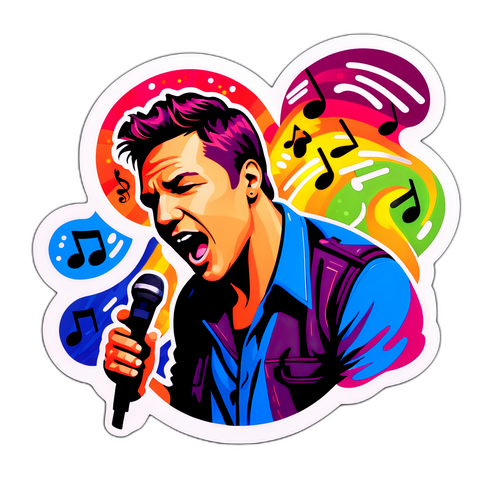 Jedinečné ztvárnění Brada Arnolda zpívajícího na pódiu