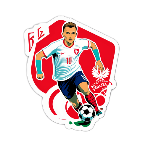 Sticker przedstawiający Cezarego Kuleszę w akcji