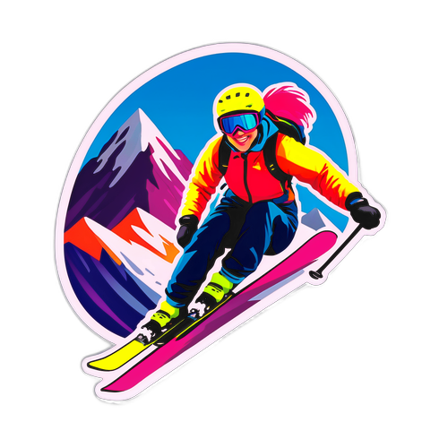 Klebevorrichtung von Claudia Riegler im actionreichen Abfahrtspose