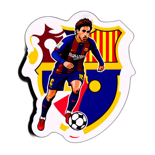 바르셀로나와 과달라하라의 친선경기를 기념하는 스티커