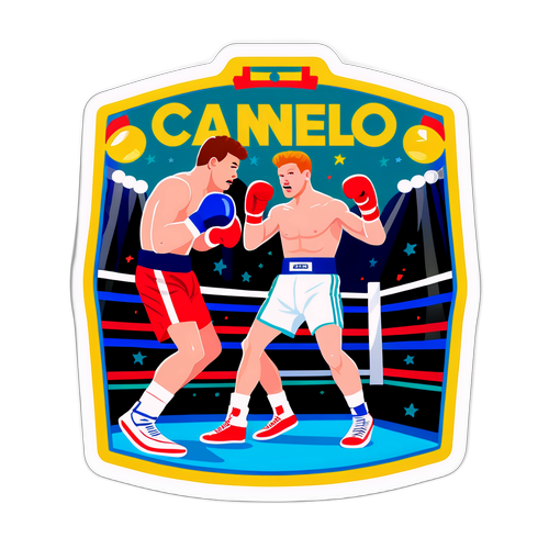 Exciting Boxing Match Sticker