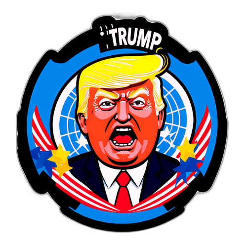 Adesivo Umoristico di Trump all'ONU
