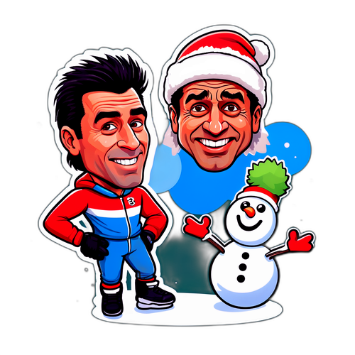 Alberto Tomba Karikatúra Karácsonyi Témával