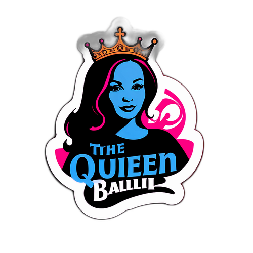 Diseño de sticker: Marixa Balli en el escenario