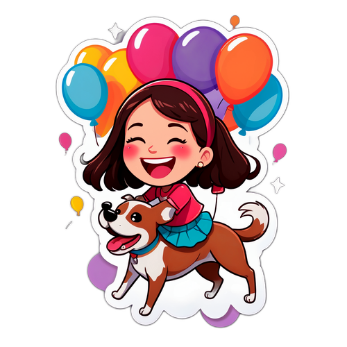 Elodie Fontan Lachend met een Hond