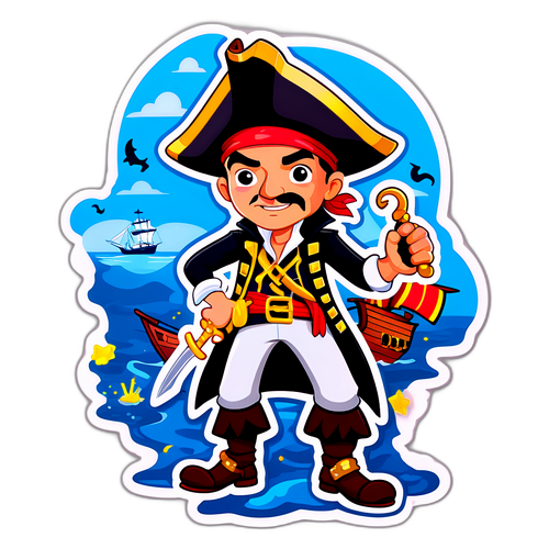 Fantastyczny naklejka pirata