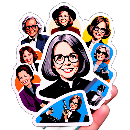 Adesivo a tema cinema retro con Diane Keaton