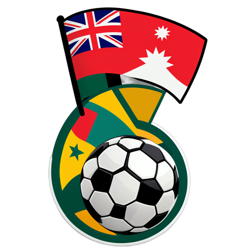 Pertandingan Epik: Bendera Bahrain dan Australia Bersatu dalam Desain Stiker Sepak Bola!