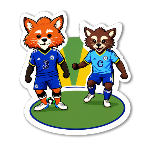 Sticker cu Mascotele Djurgården și Chelsea