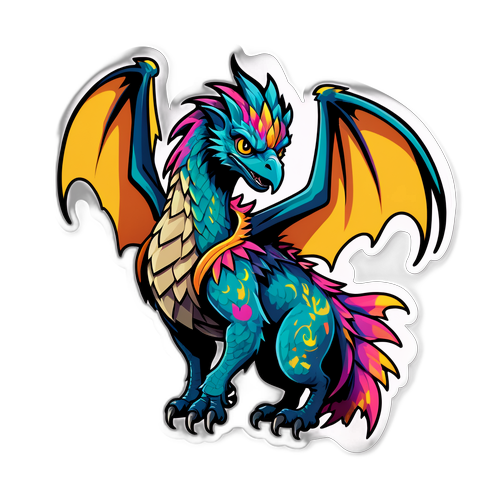 Harry Potter Evrenine Özgü Renkli Ejderha Sticker'ı