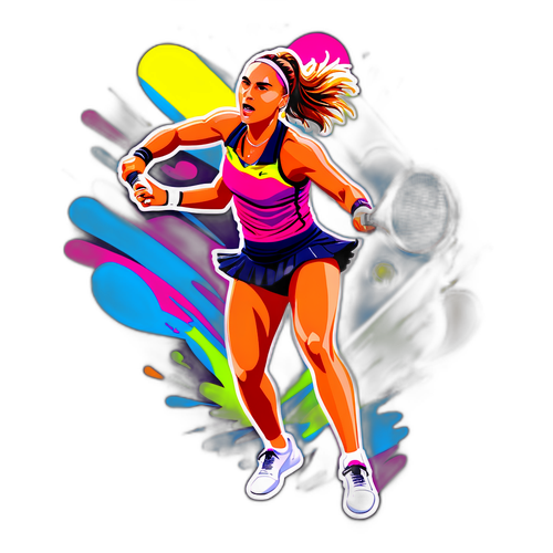 Sabalenka beim kraftvollen Tennisschlag