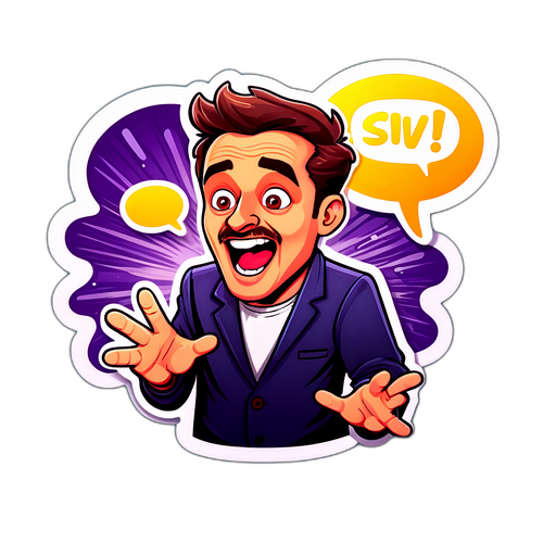 Autocollant d'Artus en pleine action comique