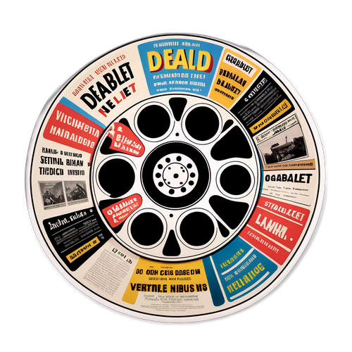 Nostalgisk filmrulle klistremerke med 'dagbladet'