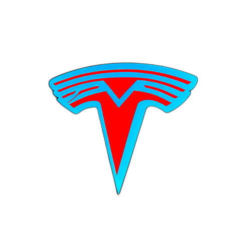 Minimalist Design des Tesla-Logos in Verschiedenen Farben