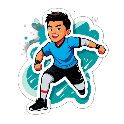 Actievolle Sticker van Coleman Wong