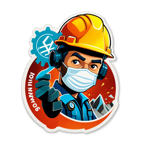 Sticker de ingeniero de minería con "inversiones yova"