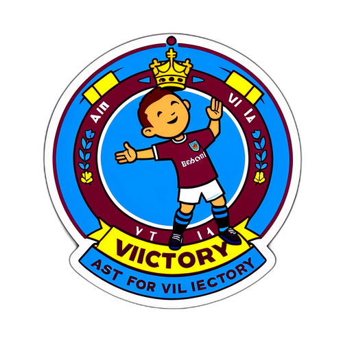 สติกเกอร์แอสตันวิลลาพร้อมข้อความ "มุ่งสู่ชัยชนะ!"