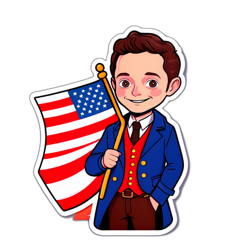 Autocollant d'Elijah Wood avec un drapeau fictif