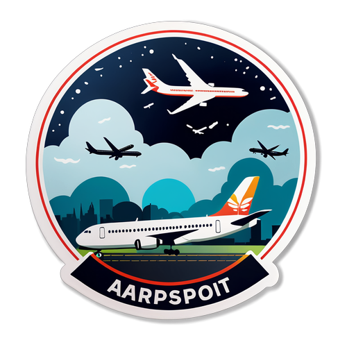 Modern Sticker Design Featuring Manchester Airport and Liverpool Weather