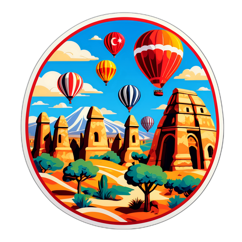 Paysages de la Turquie avec montgolfières
