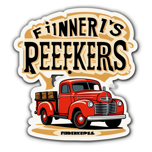 Discover Treasure on Wheels: The 'Finders Keepers' Vintage Truck Sticker You Can't Resist!