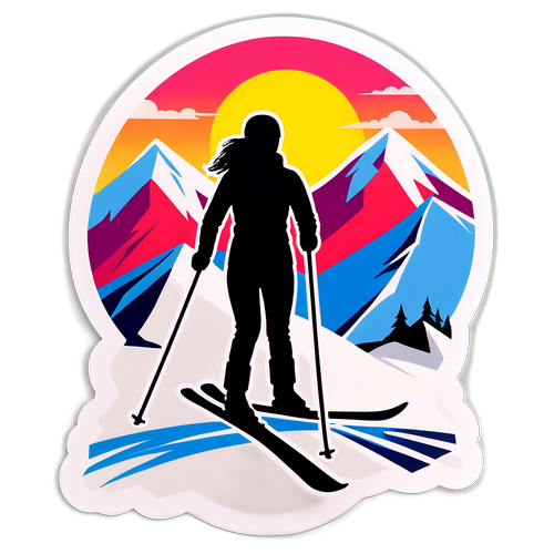 Kreativ fusjon av skiløper og fjell