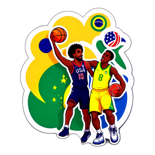 Masiglang Buwis ng Laro ng Basketbol sa Pagitan ng Brazil at USA